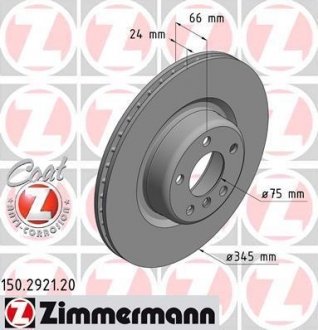 Тормозной диск otto Zimmermann GmbH 150.2921.20