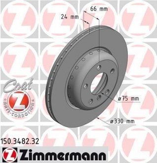 Вентильований гальмівний диск otto Zimmermann GmbH 150.3482.32