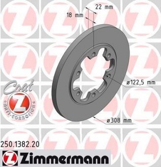 Гальмівний диск otto Zimmermann GmbH 250.1382.20