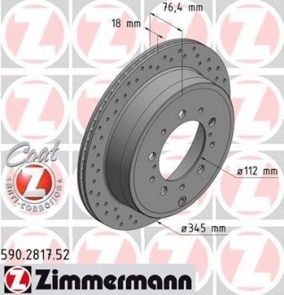 Вентильований гальмівний диск otto Zimmermann GmbH 590.2817.52
