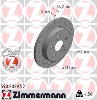 Тормозной диск otto Zimmermann GmbH 590.2829.52