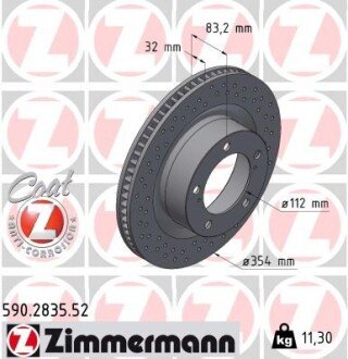 Диск гальмівний BLACK Z otto Zimmermann GmbH 590283552