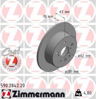 Диск гальмівний Coat Z otto Zimmermann GmbH 590284220