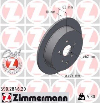 Диск гальмівний Coat Z otto Zimmermann GmbH 590284620 на Лексус Rx350