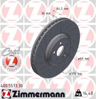 Диск гальмівний FORMULA S otto Zimmermann GmbH 400557330 на Мерседес GLC-Class C254/X254