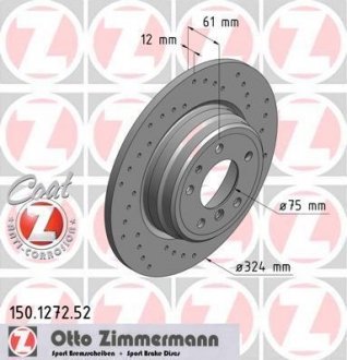 Диск гальмівний otto Zimmermann GmbH 150.1272.52