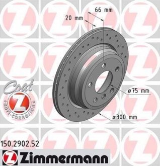 Гальмівний диск otto Zimmermann GmbH 150.2902.52