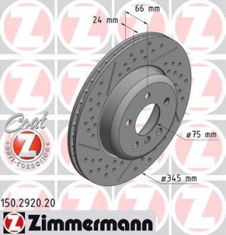 Тормозной диск otto Zimmermann GmbH 150.2920.20