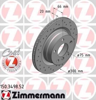 Гальмівний диск otto Zimmermann GmbH 150.3498.52