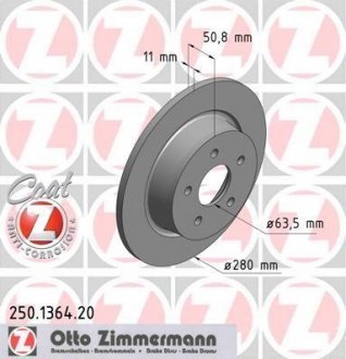 Задній гальмівний (тормозний) диск otto Zimmermann GmbH 250.1364.20