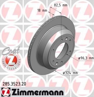 Вентильований гальмівний диск otto Zimmermann GmbH 285.3523.20