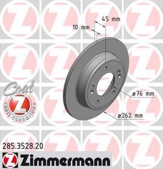 Задний тормозной диск otto Zimmermann GmbH 285.3528.20