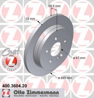 Тормозной диск otto Zimmermann GmbH 400.3604.20