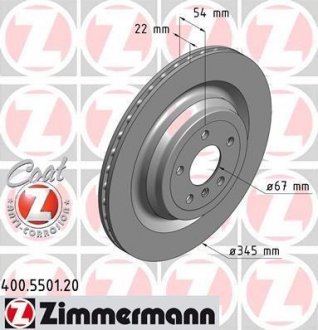 Гальмівний диск otto Zimmermann GmbH 400.5501.20