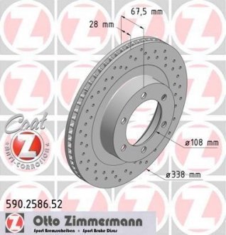 Вентилируемый тормозной диск otto Zimmermann GmbH 590.2586.52