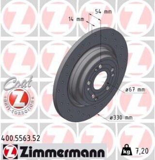 Перфорированный тормозной диск otto Zimmermann GmbH 400556352 на Мерседес GLE-Class V167