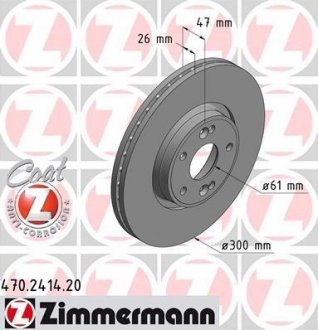 Вентильований гальмівний диск otto Zimmermann GmbH 470.2414.20