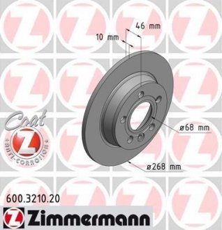 Тормозной диск otto Zimmermann GmbH 600.3210.20