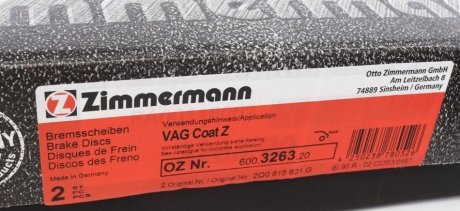 Гальмівний диск otto Zimmermann GmbH 600326320