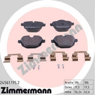 Задні тормозні (гальмівні) колодки otto Zimmermann GmbH 245611752