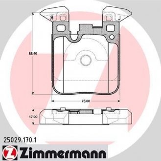 Тормозні (гальмівні) колодки otto Zimmermann GmbH 250291701