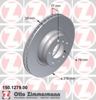 Вентилируемый тормозной диск otto Zimmermann GmbH 150127920