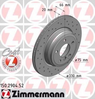 Тормозной диск otto Zimmermann GmbH 150290452