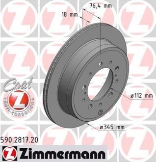 Тормозной диск otto Zimmermann GmbH 590281720