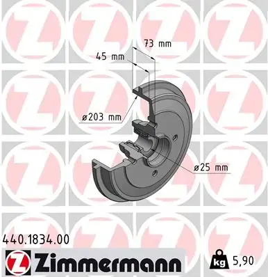 Гальмiвнi барабани з пiдшипником переднi otto zimmermann gmbh 440183400