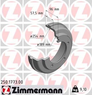 Гальмiвнi барабани заднi otto Zimmermann GmbH 250177300