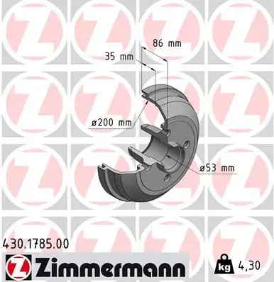 Гальмiвнi барабани заднi otto zimmermann gmbh 430178500