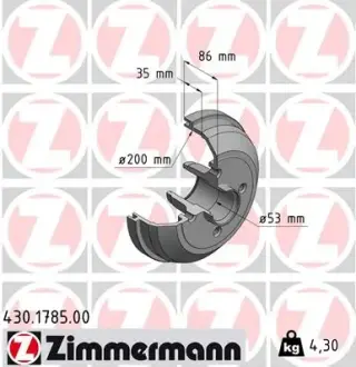Гальмiвнi барабани заднi otto zimmermann gmbh 430178500
