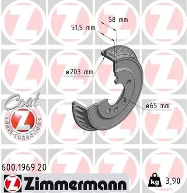 Гальмiвнi барабани заднi otto zimmermann gmbh 600196920