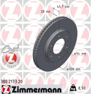 Гальмiвнi диски COAT Z Otto Zimmermann GmbH 380217320