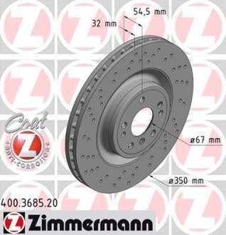 Вентилируемый тормозной диск otto Zimmermann GmbH 400368520