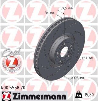 Гальмiвнi диски Coat Z otto Zimmermann GmbH 400555820 на Мерседес GLS-Class X167