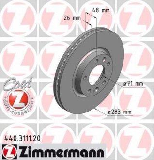 Гальмiвнi диски Coat Z переднi otto Zimmermann GmbH 440311120