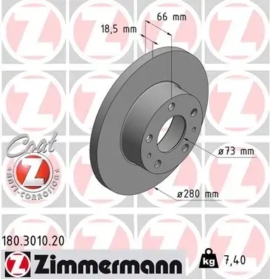 Гальмiвнi диски otto zimmermann gmbh 180301020