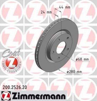 Тормозной диск otto Zimmermann GmbH 200252620