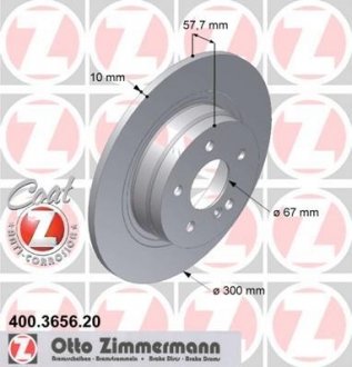 Задній гальмівний (тормозний) диск otto Zimmermann GmbH 400365620