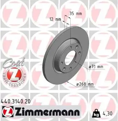 Гальмiвнi диски otto zimmermann gmbh 440314020