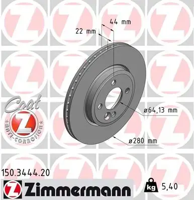 Гальмiвнi диски переднi otto zimmermann gmbh 150344420