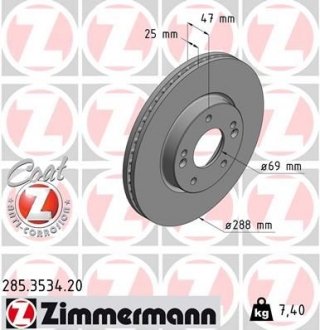 Гальмiвнi диски переднi otto Zimmermann GmbH 285353420