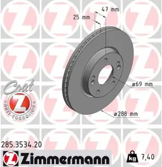 Гальмiвнi диски переднi otto zimmermann gmbh 285353420