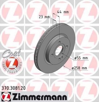 Гальмiвнi диски переднi otto Zimmermann GmbH 370308120