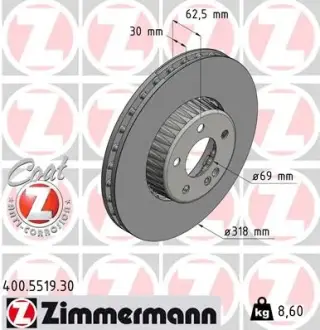Гальмiвнi диски переднi otto zimmermann gmbh 400551930