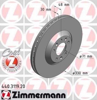 Гальмiвнi диски переднi otto Zimmermann GmbH 440311920
