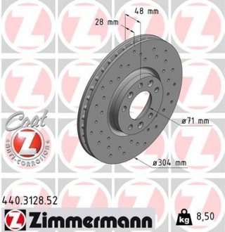 Гальмiвнi диски переднi otto Zimmermann GmbH 440312852