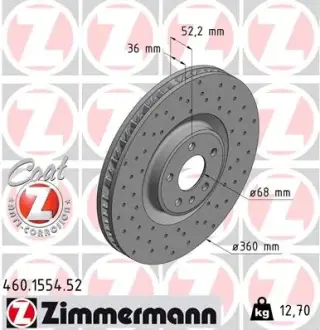 Гальмiвнi диски переднiй лiвий otto zimmermann gmbh 460155452