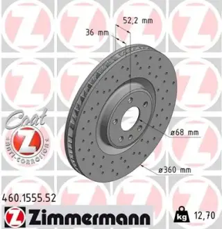 Гальмiвнi диски переднiй правий otto zimmermann gmbh 460155552